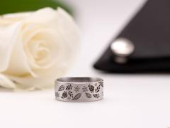Женское кольцо с цветочным узором, ювелирная сталь
